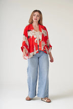 Mini Kimono, Stork Scarlet