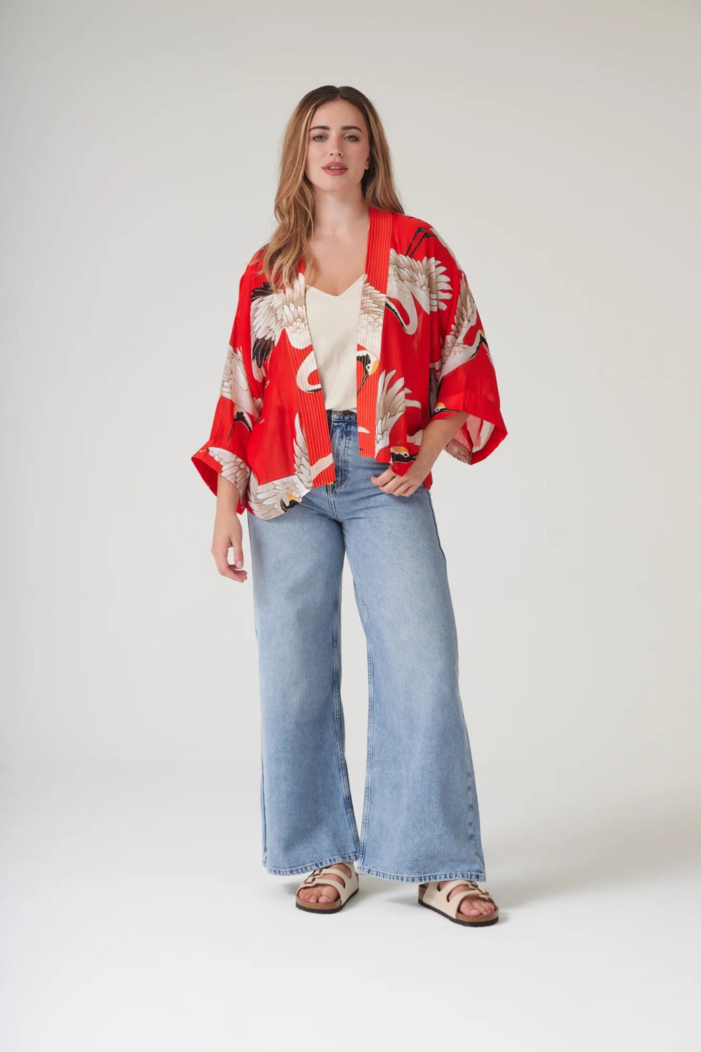 Mini Kimono, Stork Scarlet
