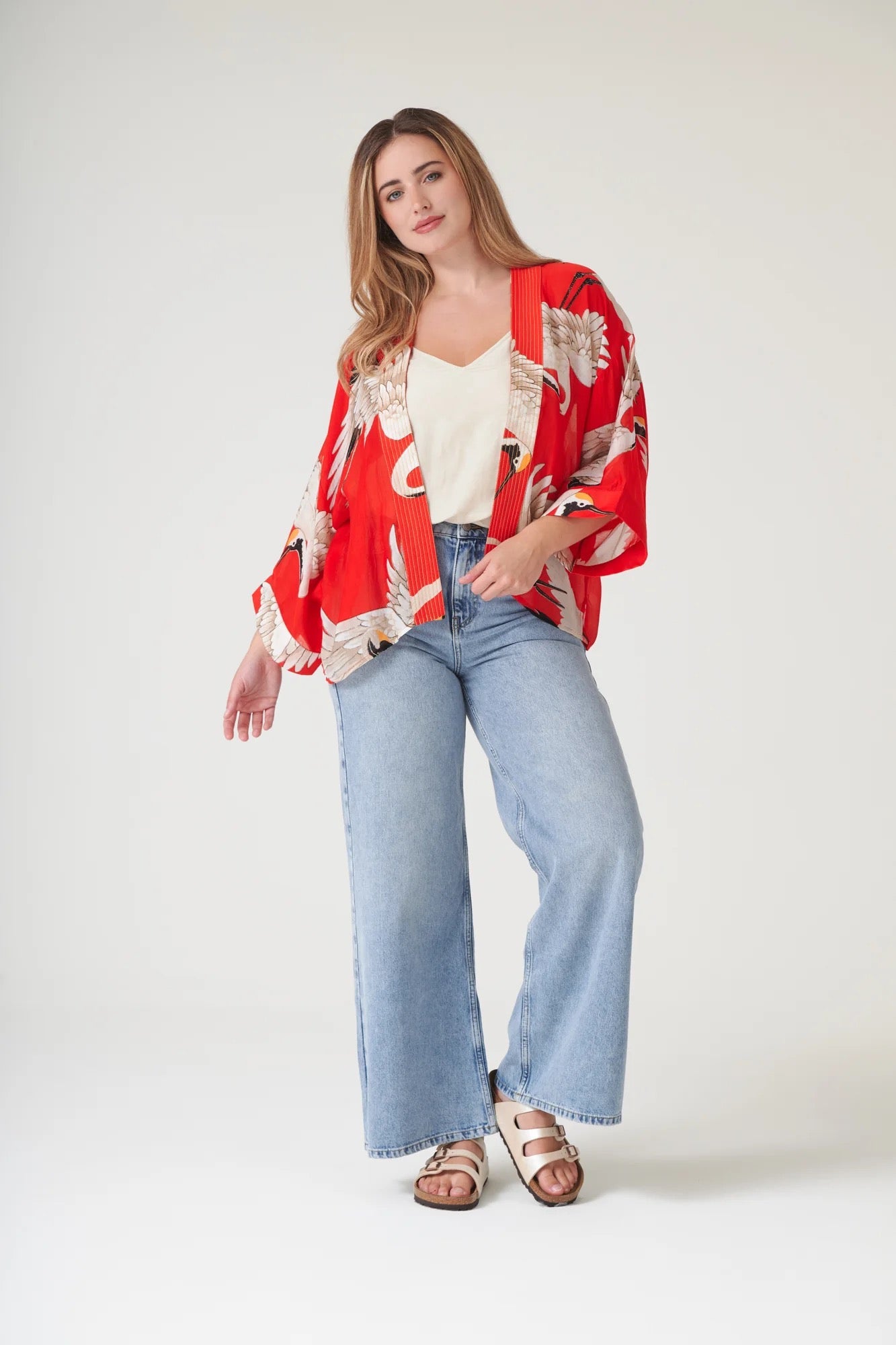 Mini Kimono, Stork Scarlet