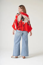 Mini Kimono, Stork Scarlet