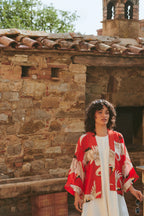 Mini Kimono, Stork Scarlet