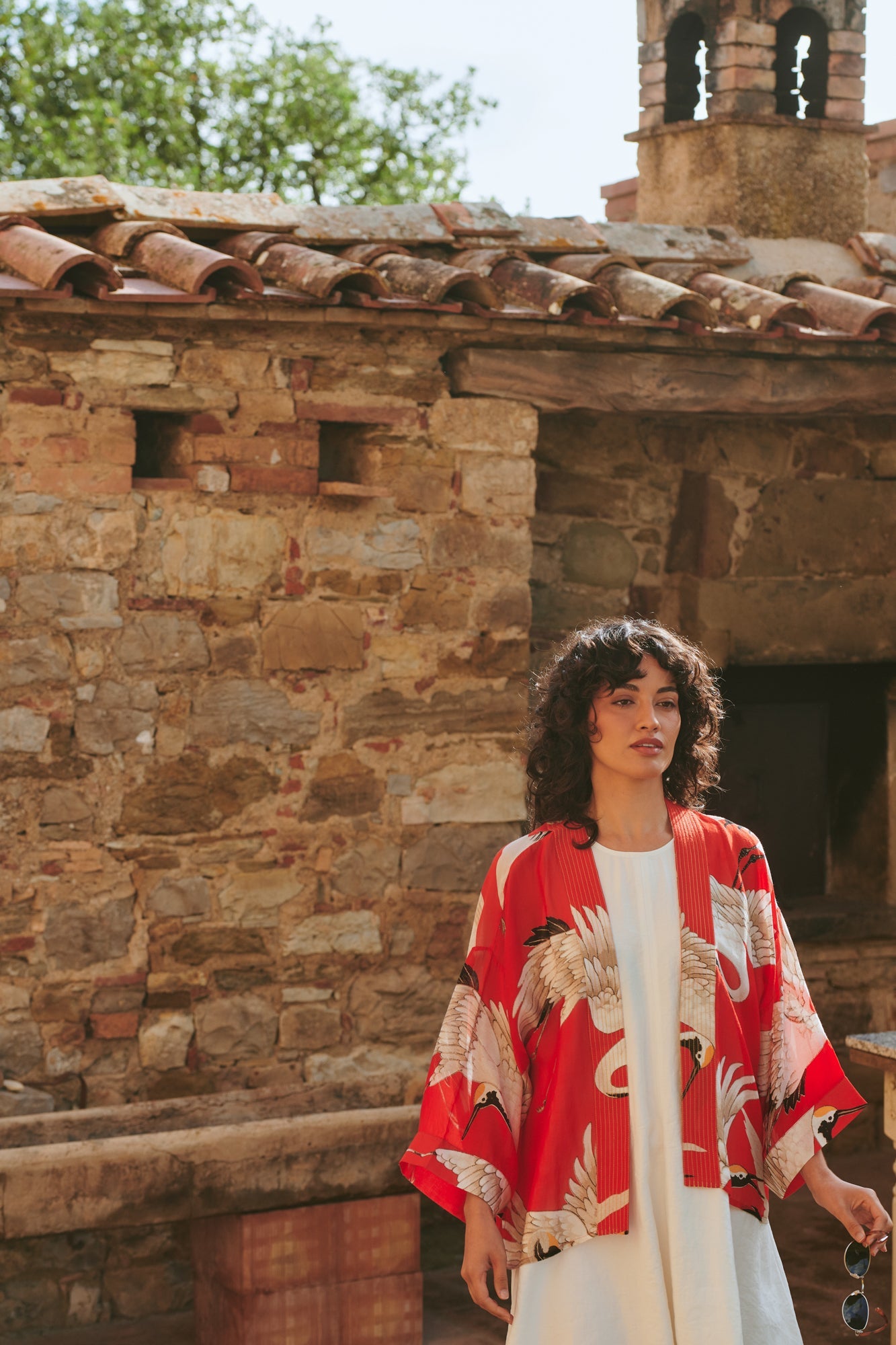 Mini Kimono, Stork Scarlet