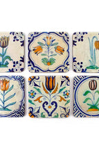 Lasinaluset Delft Tiles, tulppaani, 6 kpl
