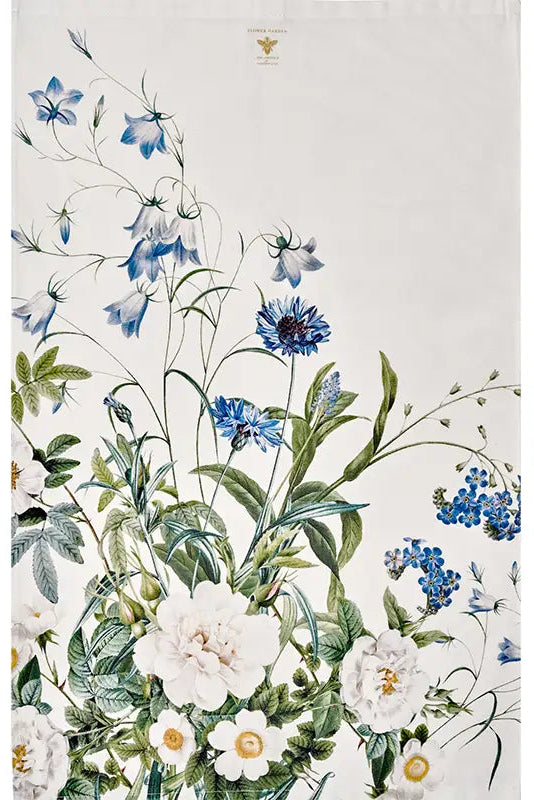 Luomupuuvillainen Keittiöpyyhe Blue Flower Garden