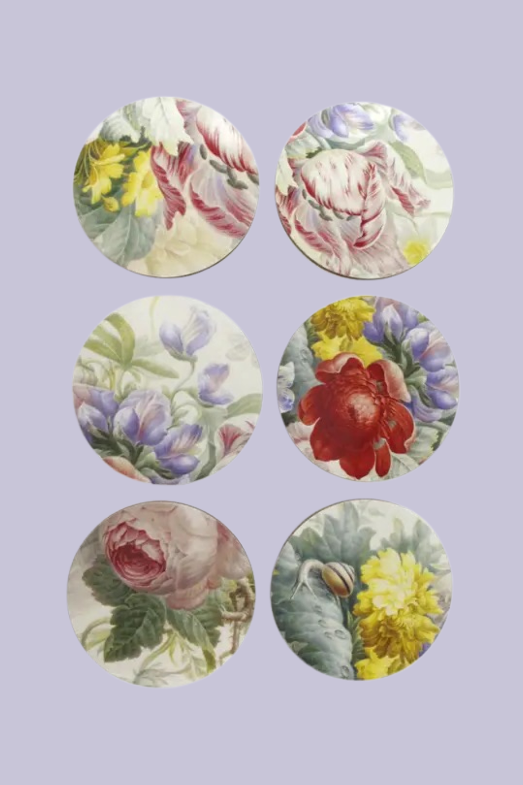 Lasinaluset Flower Still Life, Henstenburgh, 6 kpl