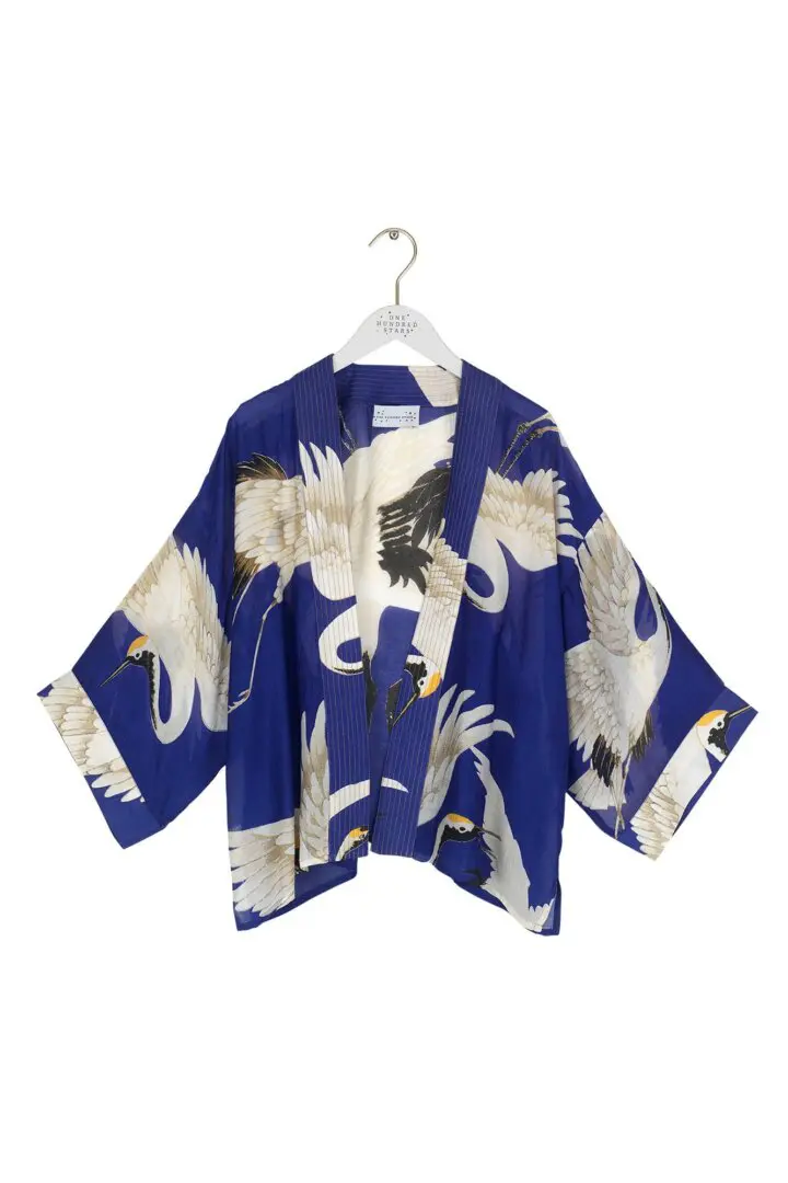 Mini Kimono, Stork Royal Blue, One Hundred Stars